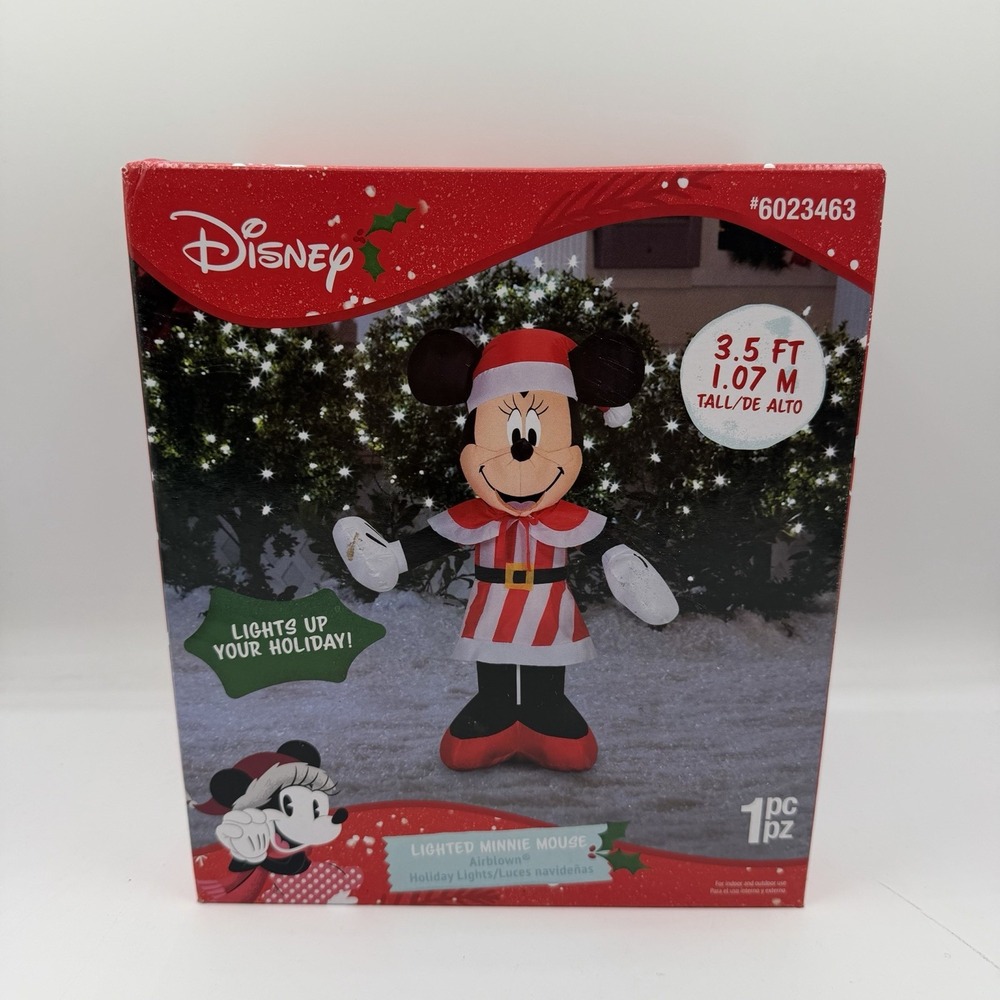 Gemmy Disney Minnie Mouse 3.5ft Airblown Inflatable Christmas Decoration Lighted